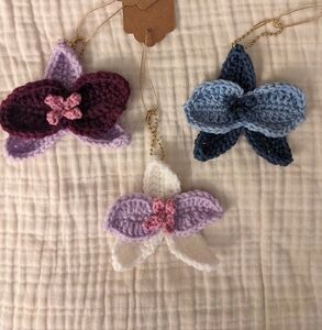 Crochet Orchid Keychains